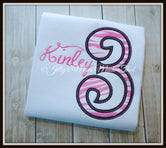 Birthday Girls Shirt - Pink Zebra